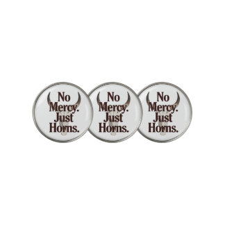 No Mercy Just Horns Longhorn Skull Brutal Bull Golf Ball Marker