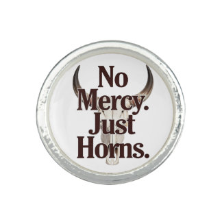 No Mercy Just Horns Longhorn Skull Brutal Bull Ring