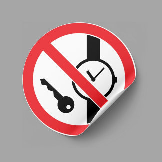 No Metal Articles Or Watches Label