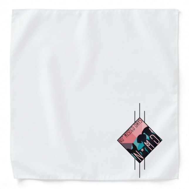 No Missed Days Square Design Bandana (Front)
