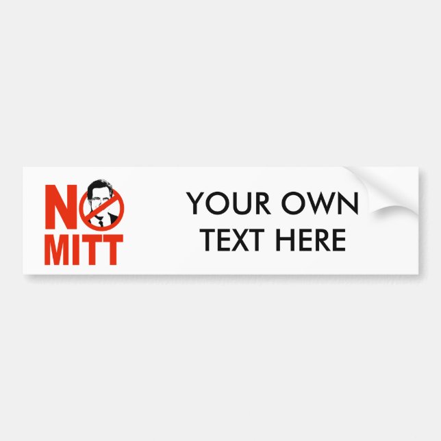 No Mitt Bumper Sticker (Front)