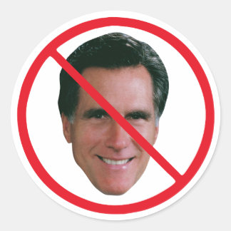 No Mitt Romney Classic Round Sticker