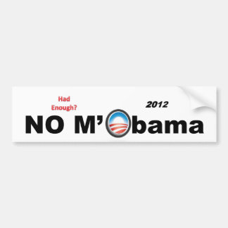 No M'Obama 2012 Bumper Sticker