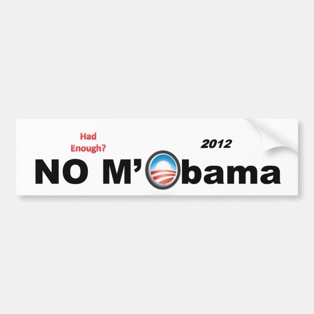 No M'Obama 2012 Bumper Sticker (Front)