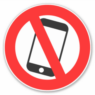 no mobile phones allowed symbol sticker