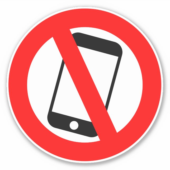 no mobile phones allowed symbol sticker (Front)
