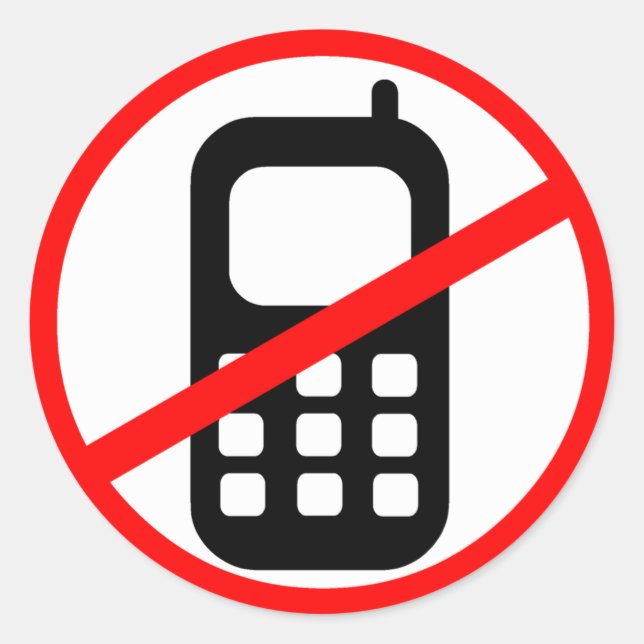 No Mobile Phones Symbol Classic Round Sticker (Front)