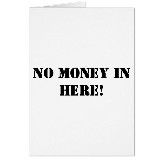 No Money In Here (Front)