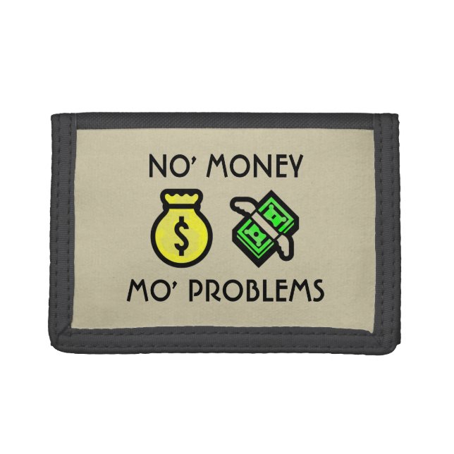 No Money More Problems Emoji Trifold Wallet (Front)