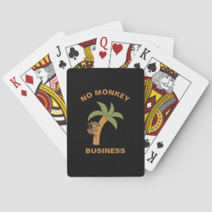 No Monkey Business Funny Zoo Jungle Animal Pun Poker Cards