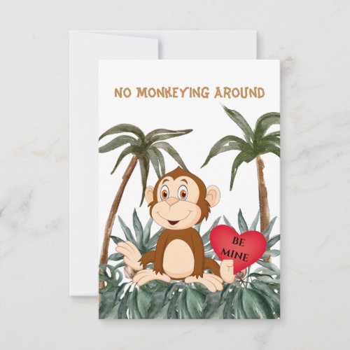 No Monkeying Around 35 x 5 Flat Greeting Card