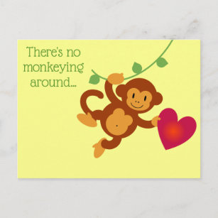 Bananas For Your Friendship Gender Neutral Monkey Valentine Cards Di -  swirly-world-design