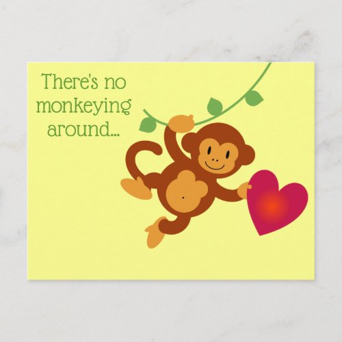 No Monkeying Around Post Card