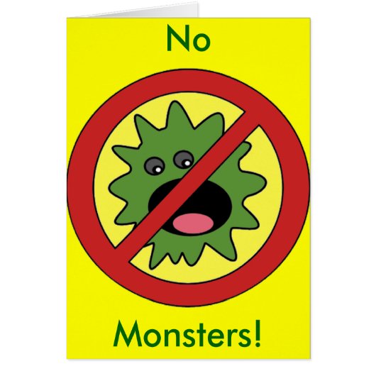 No Monsters Sign Cards (Front)
