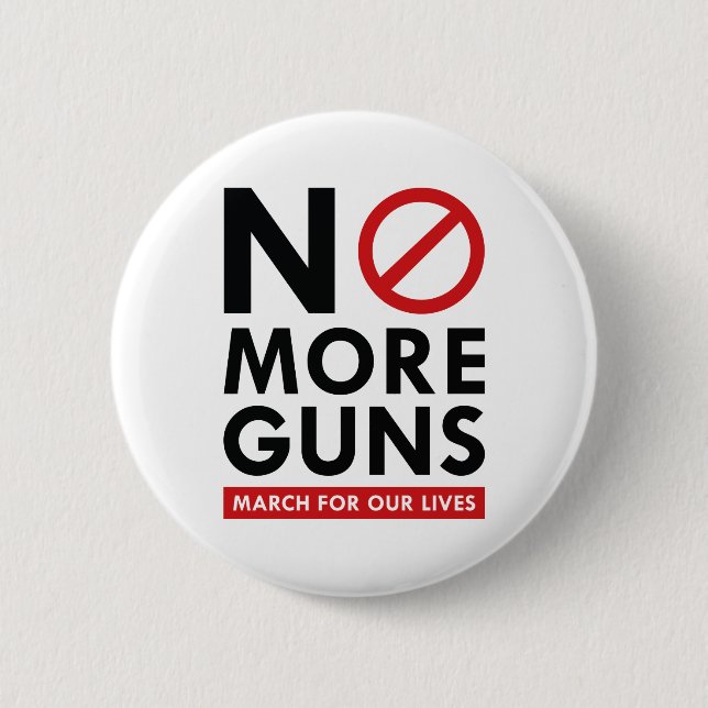 No More Guns Pinback Button (Front)