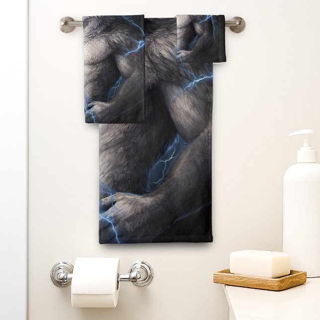 No More Mr Nice Guy Funny Alpha Wolf Meme Brainrot Bath Towel Set (Creator Uploaded)