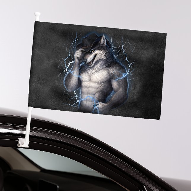 No More Mr Nice Guy Funny Alpha Wolf Meme Brainrot Car Flag (Creator Uploaded)