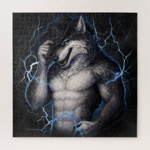 No More Mr Nice Guy Funny Alpha Wolf Meme Brainrot Jigsaw Puzzle