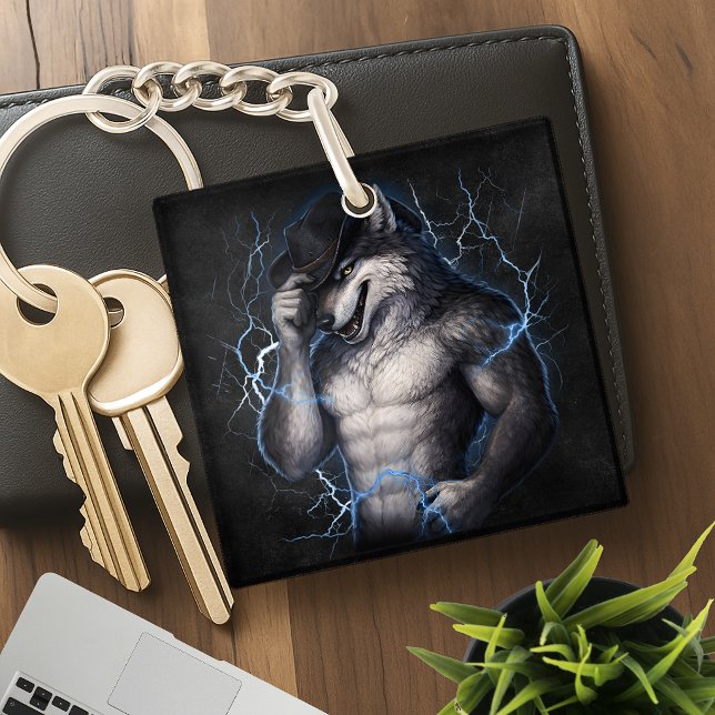 No More Mr Nice Guy Funny Alpha Wolf Meme Brainrot Keychain (Creator Uploaded)