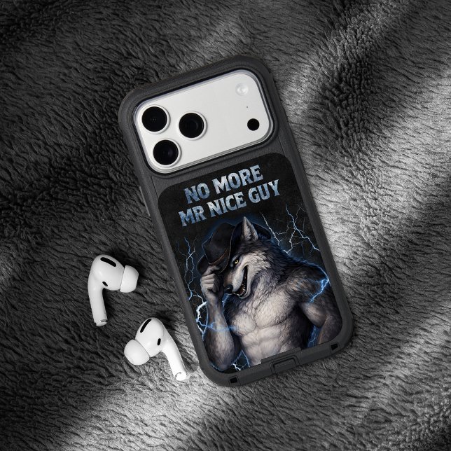 No More Mr Nice Guy Funny Alpha Wolf Meme Brainrot Otterbox iPhone Case (Creator Uploaded)