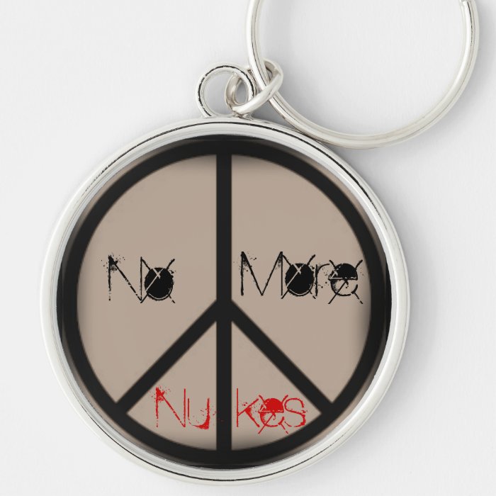 No More Nukes Ban the Bomb Peace Sign Key Chains