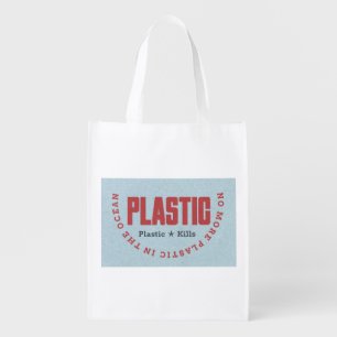 No more plastic in the ocean Ocean pollution Grocery Bag