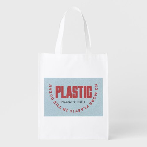 No more plastic in the ocean  Ocean pollution Grocery Bag