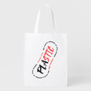 No more plastic in the ocean Ocean pollution Grocery Bag