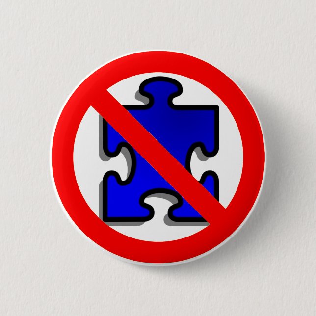 No More Puzzle Pieces for Autism. Button (Front)