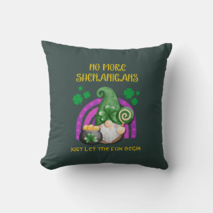 NO MORE SHENANIGANS St Patrick's Day Throw Pillow