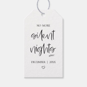 No More Silent Nights Baby Announcement Gift Tags