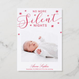 No More Silent Nights Christmas Birth Announcement