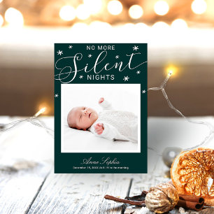 No More Silent Nights Christmas Birth Announcement