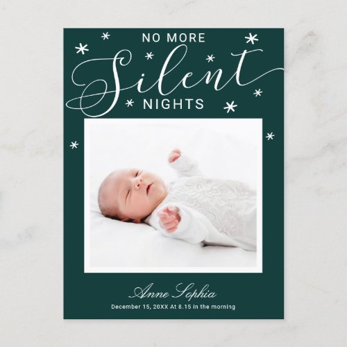 No More Silent Nights Christmas Birth Announcement