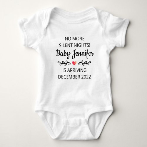 No More Silent Nights Christmas Pregnancy Baby Bodysuit