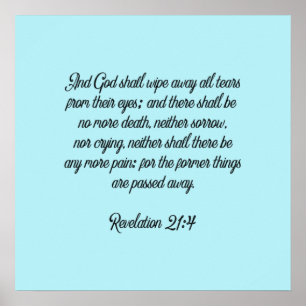 No More Sorrow No More Pain Christian Scripture Poster