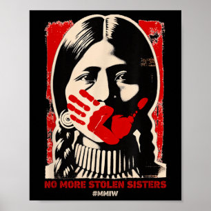 No-more Stolen Sister Red Hand Mmiw Awareness Amer Poster