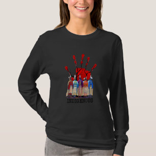 No More Stolen Sisters MMIW Red Hand Print Native T-Shirt