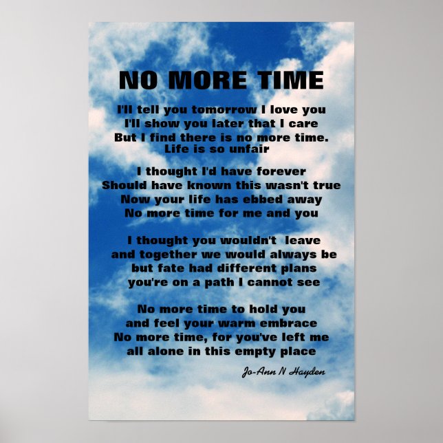 NO MORE TIME POEM  POSTER (Front)