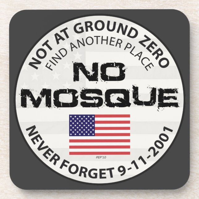 No Mosque At Ground Zero Drink Coaster (Front)