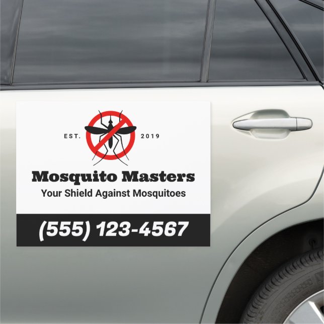 No Mosquito Pest Control Icon Car Magnet (In Situ)