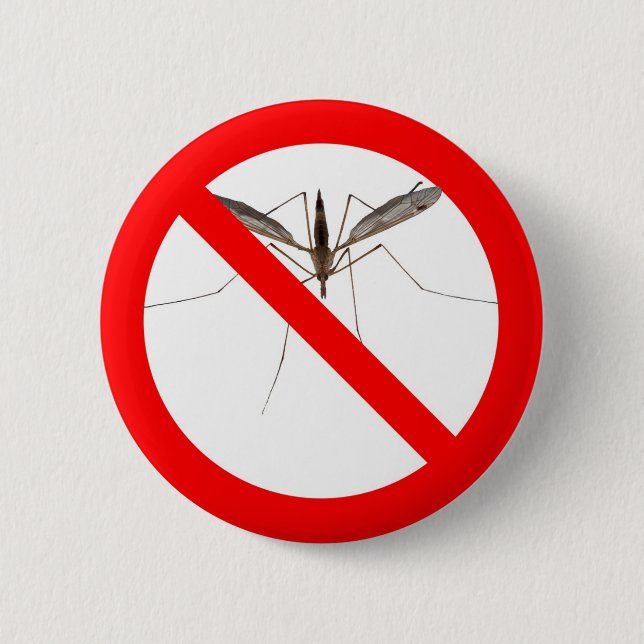 No Mosquitos Pinback Button (Front)