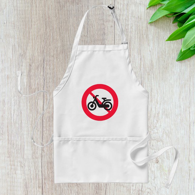 No Motorbikes Road Sign Adult Apron (Creator Uploaded)
