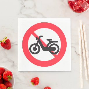 No Motorbikes Road Sign Napkins