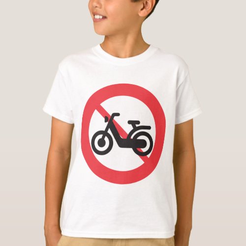 No Motorbikes Road Sign T_Shirt