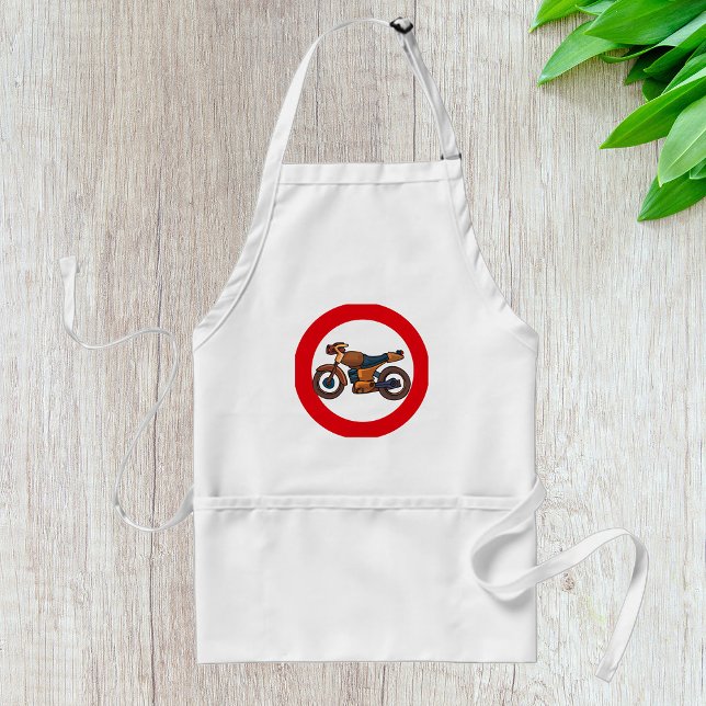 No Motorcycles Road Sign Adult Apron (Creator Uploaded)
