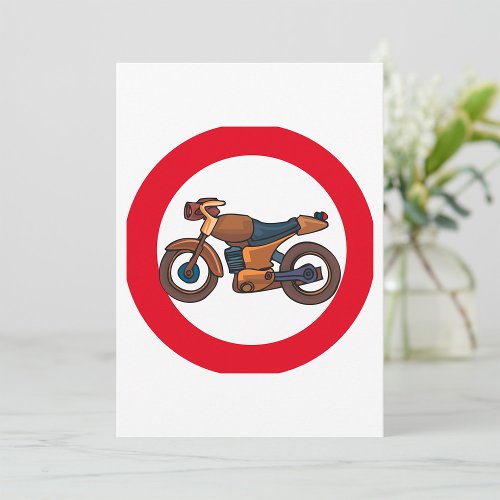 No Motorcycles Road Sign Invitation