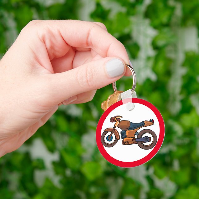 No Motorcycles Road Sign Keychain (Creator Uploaded)