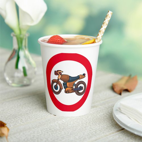 No Motorcycles Road Sign Paper Cups