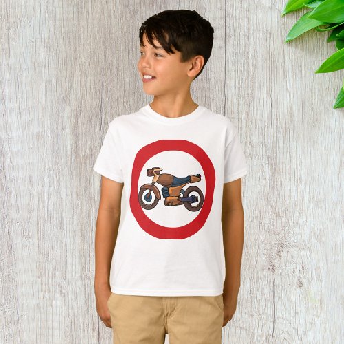 No Motorcycles Road Sign T_Shirt